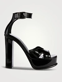Butterfly Patent Leather Platform Sandals
