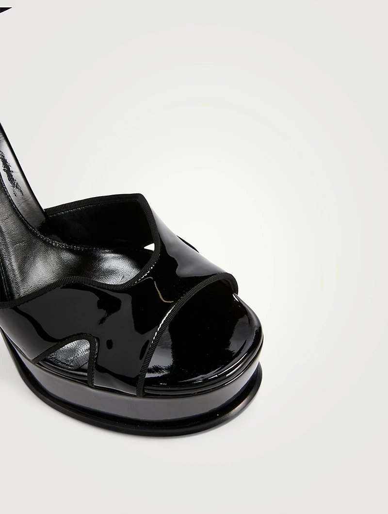 Butterfly Patent Leather Platform Sandals