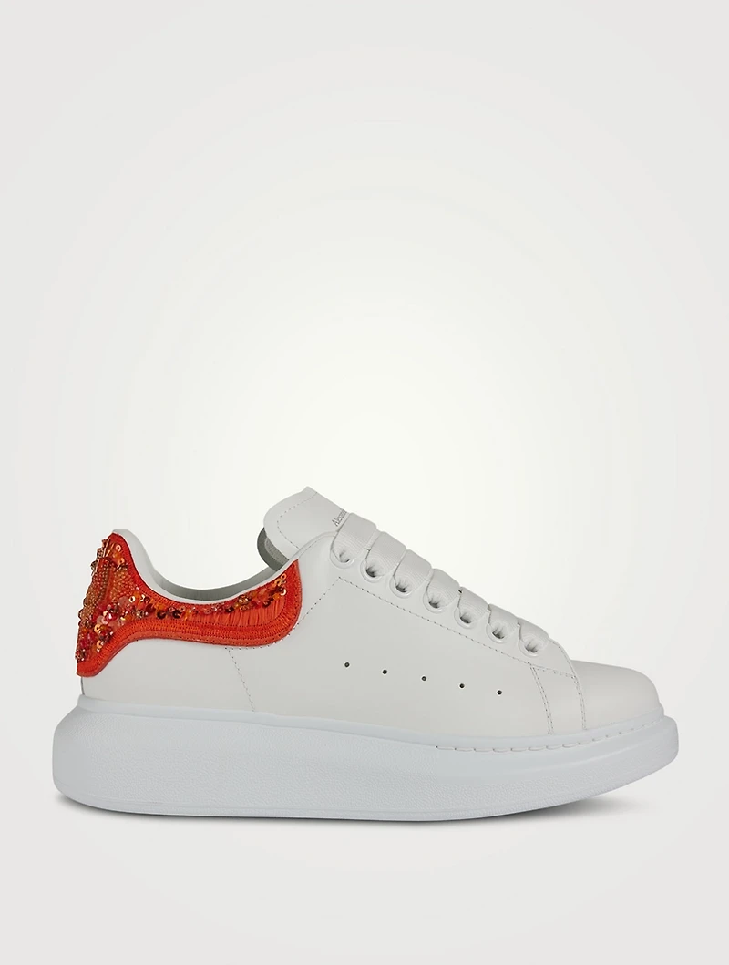 Oversized Embellished Leather Sneakers