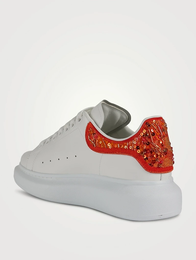 Oversized Embellished Leather Sneakers