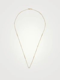 20-Inch 14K Gold Bar Bezel Station Chain Necklace With Diamonds