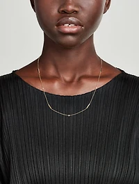 20-Inch 14K Gold Bar Bezel Station Chain Necklace With Diamonds