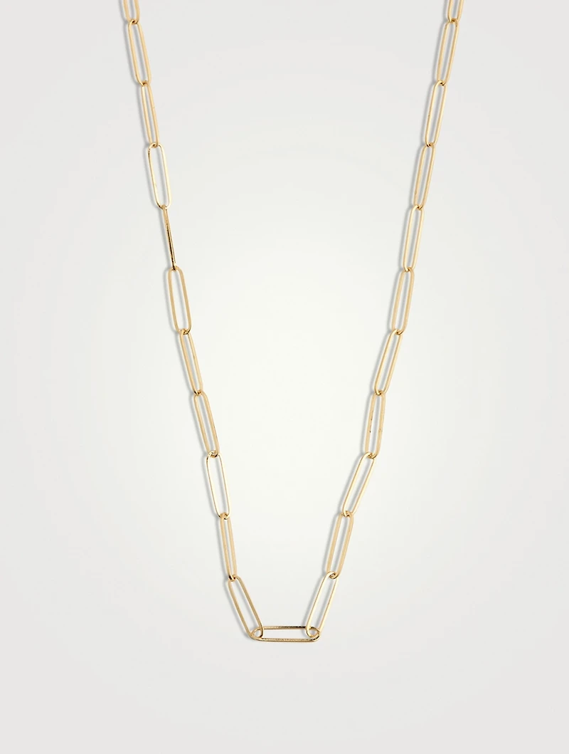 30-Inch 14K Gold Penelope Paperclip Chain Necklace