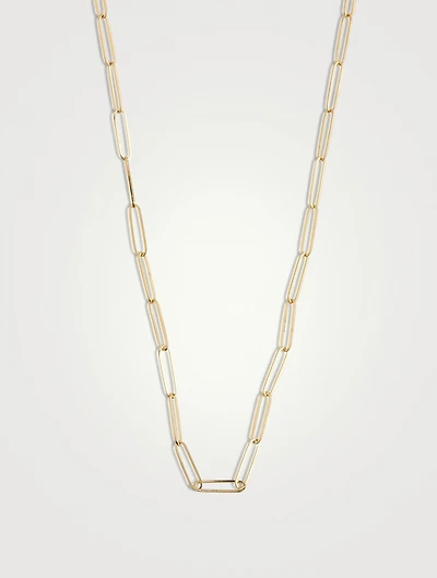 30-Inch 14K Gold Penelope Paperclip Chain Necklace