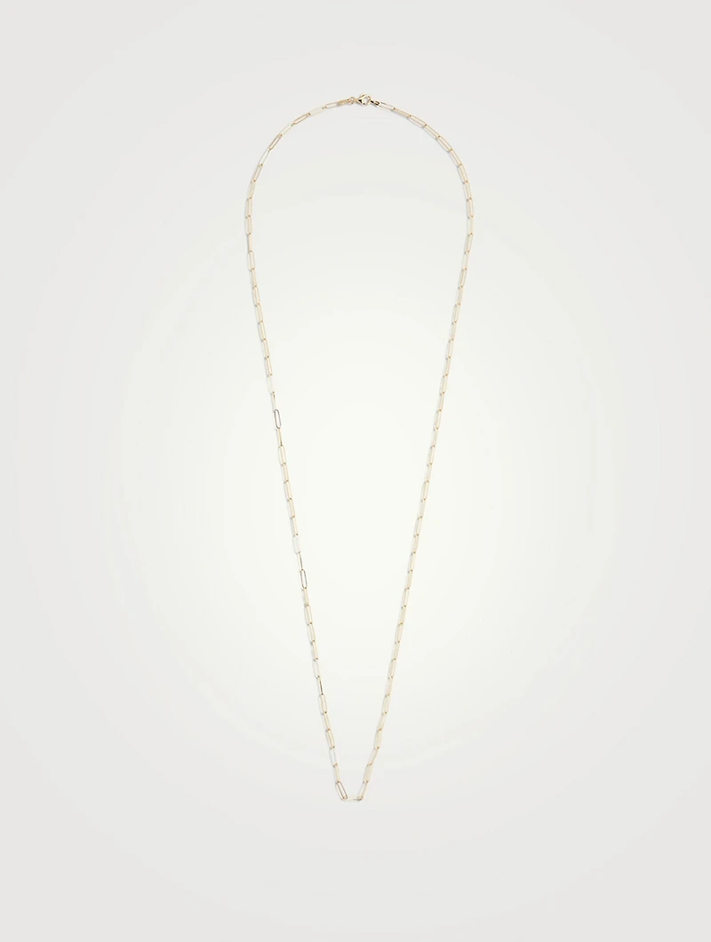 30-Inch 14K Gold Penelope Paperclip Chain Necklace