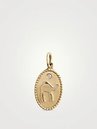 10K Gold Camel Token Pendant With Diamond