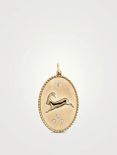 10K Gold Ibex Token Pendant With Diamonds