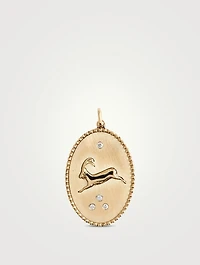 10K Gold Ibex Token Pendant With Diamonds
