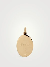 10K Gold Olive Branch Token Pendant With Diamond Halo