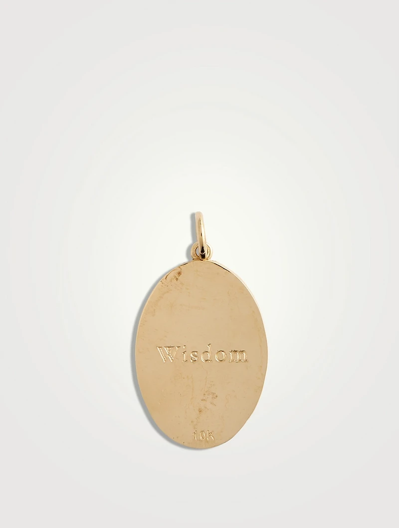 10K Gold Peacock Token Pendant With Diamond