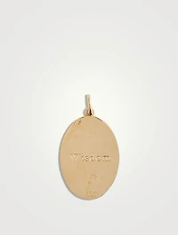 10K Gold Peacock Token Pendant With Diamond