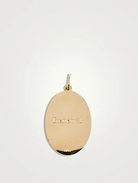 10K Gold Protea Token Pendant With Diamond