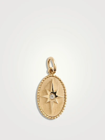 10K Gold Star Token Pendant With Diamond