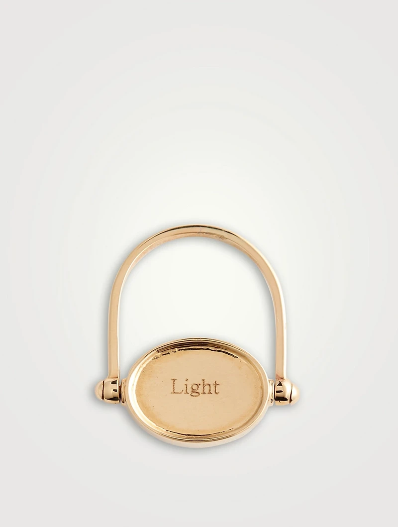 10K Gold Spinning Carnelian Star Ring With Diamond