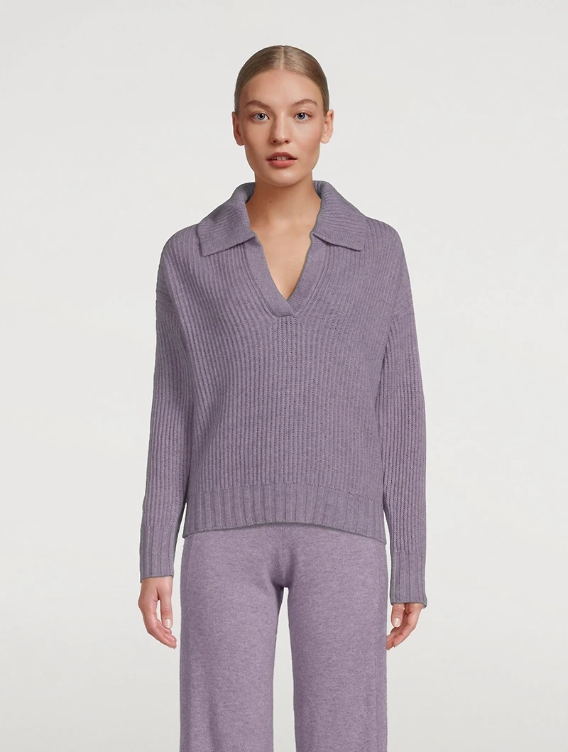 Wool And Cashmere Fisherman Polo Sweater