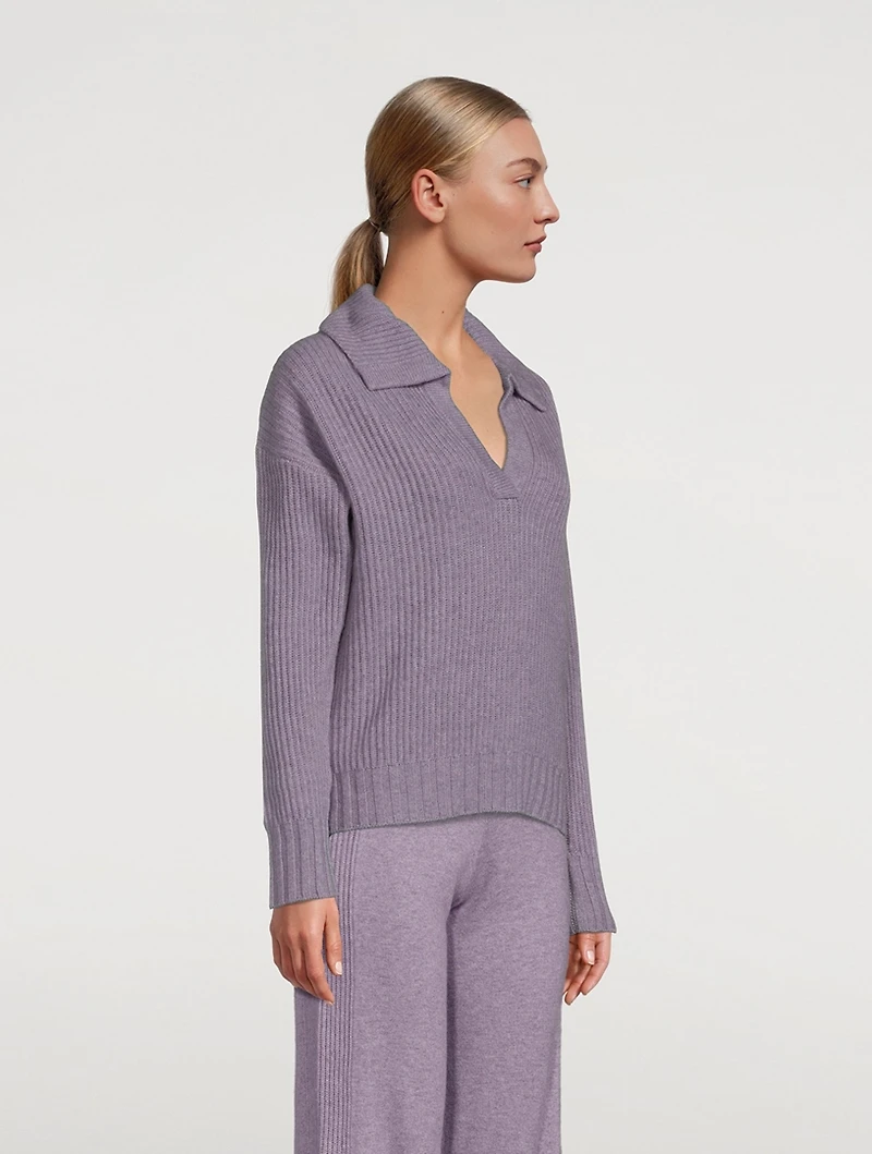 Wool And Cashmere Fisherman Polo Sweater