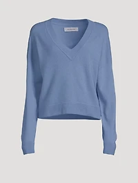 Cropped Cashmere V-Neck Sweater