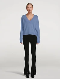 Cropped Cashmere V-Neck Sweater