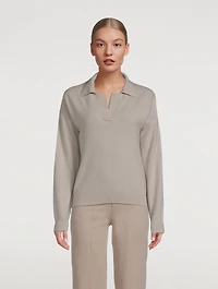 Long Sleeve V-Neck Polo Sweater