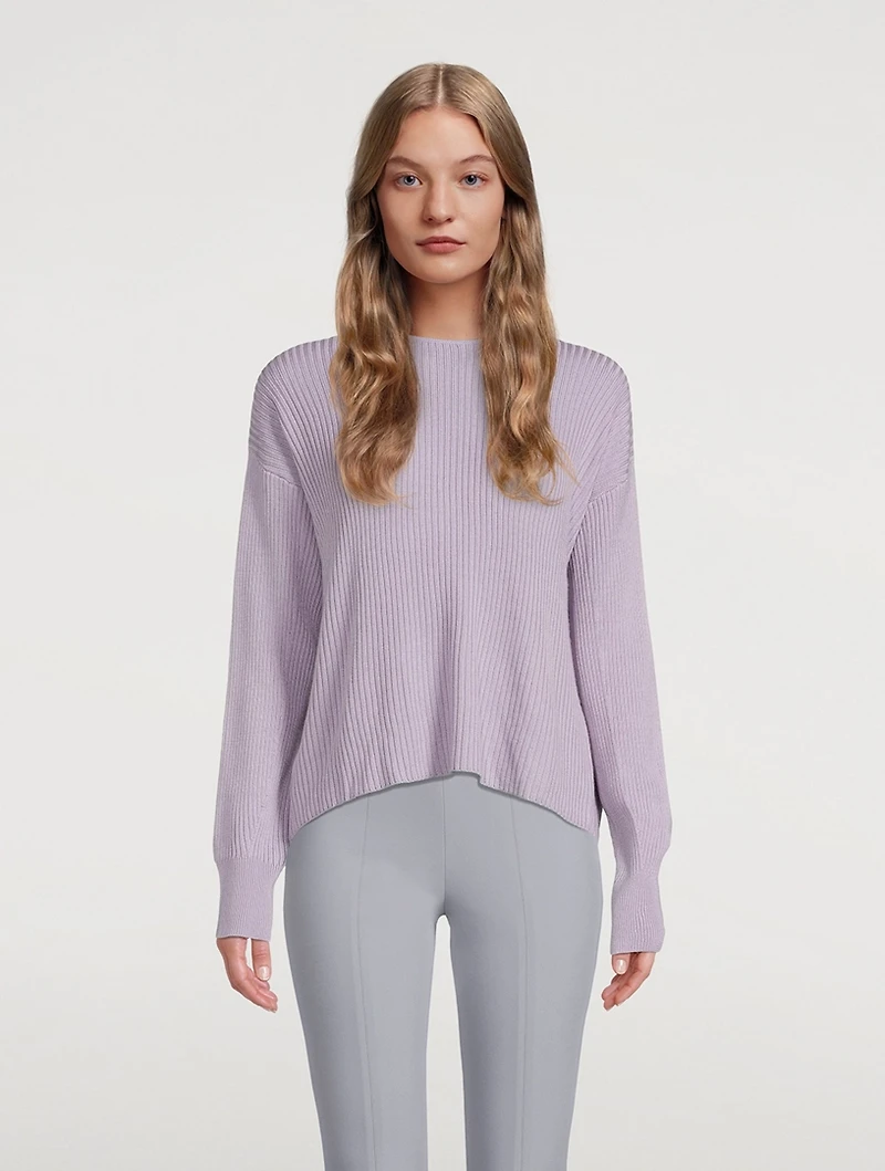 Merino Wool And Silk Twist Back Crewneck Sweater