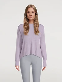 Merino Wool And Silk Twist Back Crewneck Sweater