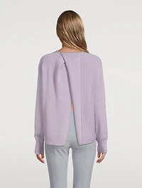Merino Wool And Silk Twist Back Crewneck Sweater