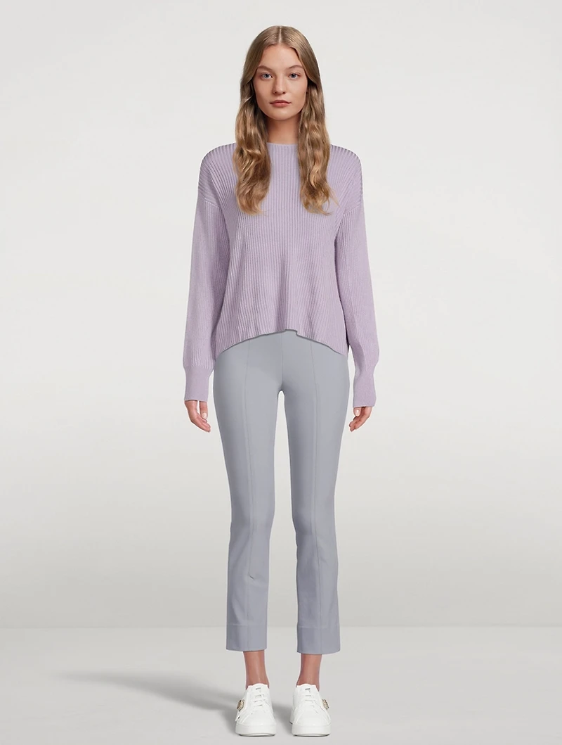 Merino Wool And Silk Twist Back Crewneck Sweater