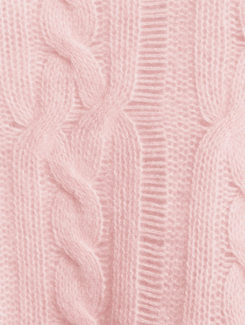 Cashmere Open Cable Crewneck Sweater
