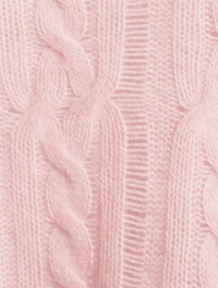 Cashmere Open Cable Crewneck Sweater
