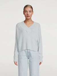 Coastal Cashmere Cropped V-Neck Sweater