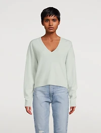 Cashmere Cropped V-Neck Sweater