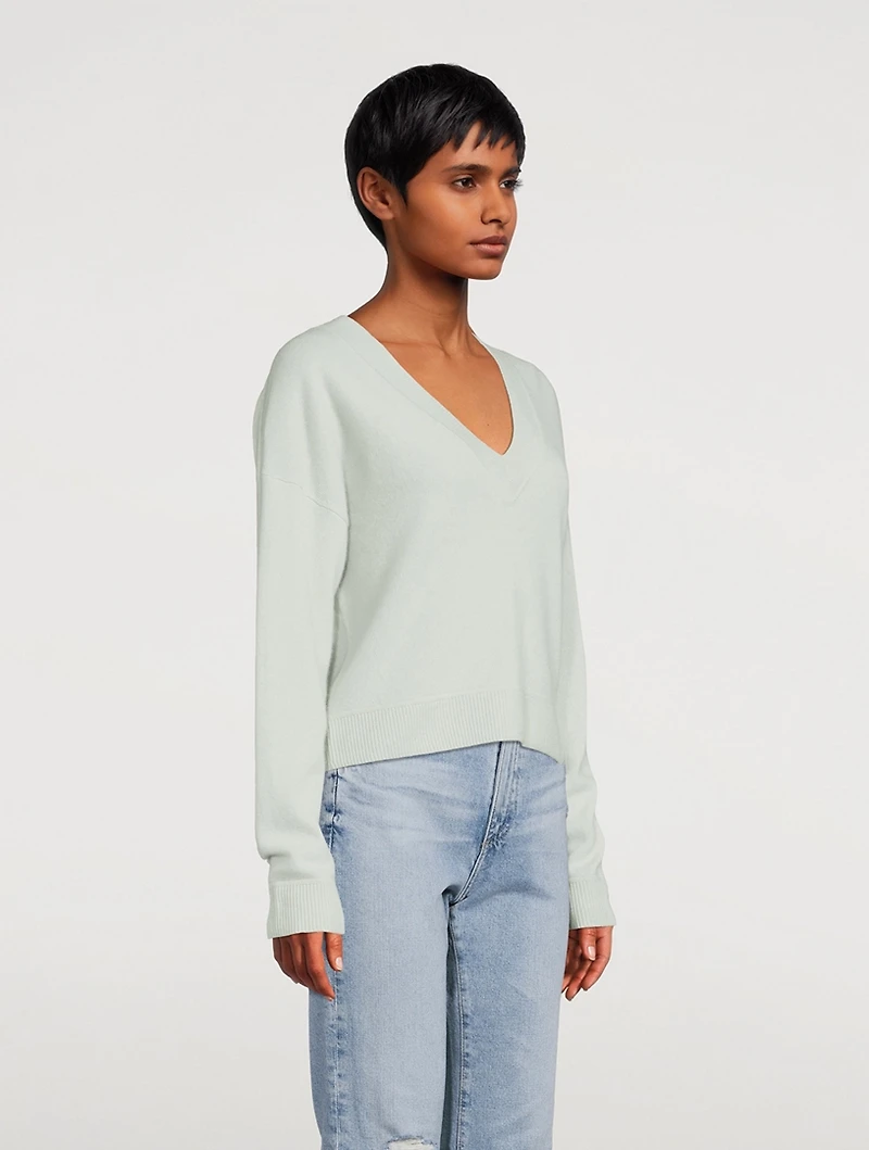 Cashmere Cropped V-Neck Sweater