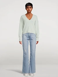 Cashmere Cropped V-Neck Sweater