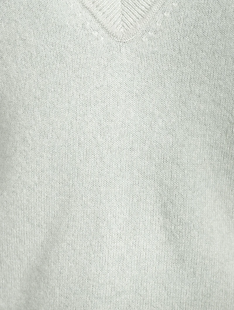 Cashmere Cropped V-Neck Sweater