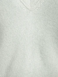 Cashmere Cropped V-Neck Sweater