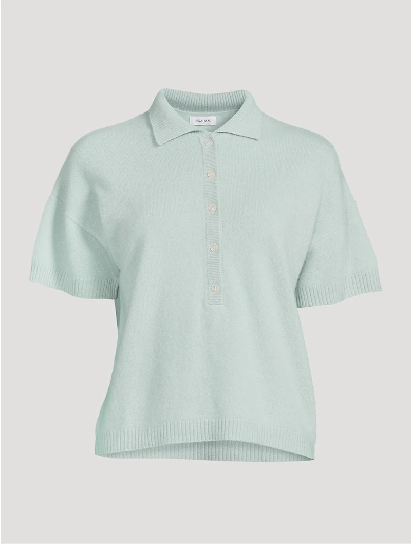 Cashmere Relaxed Short-Sleeve Polo