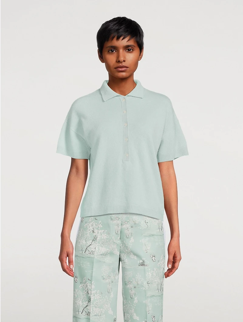 Cashmere Relaxed Short-Sleeve Polo