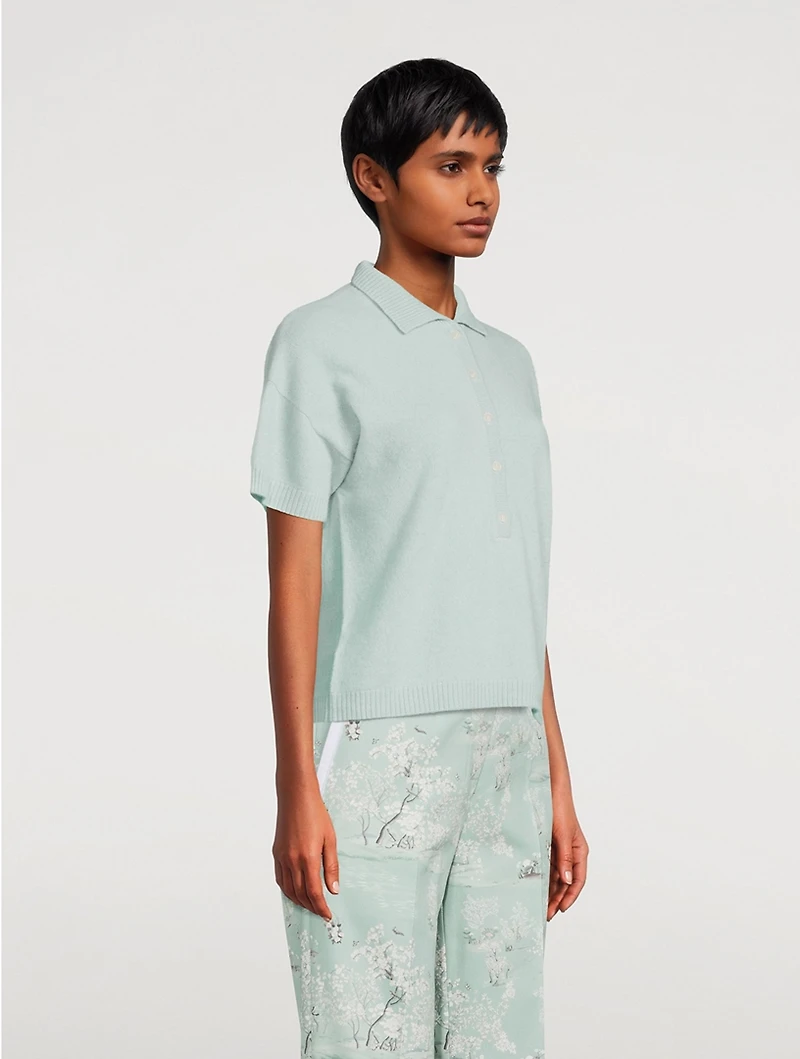 Cashmere Relaxed Short-Sleeve Polo