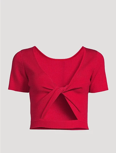Merino Wool And Silk Reversible Twist Top