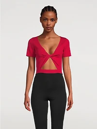 Merino Wool And Silk Reversible Twist Top