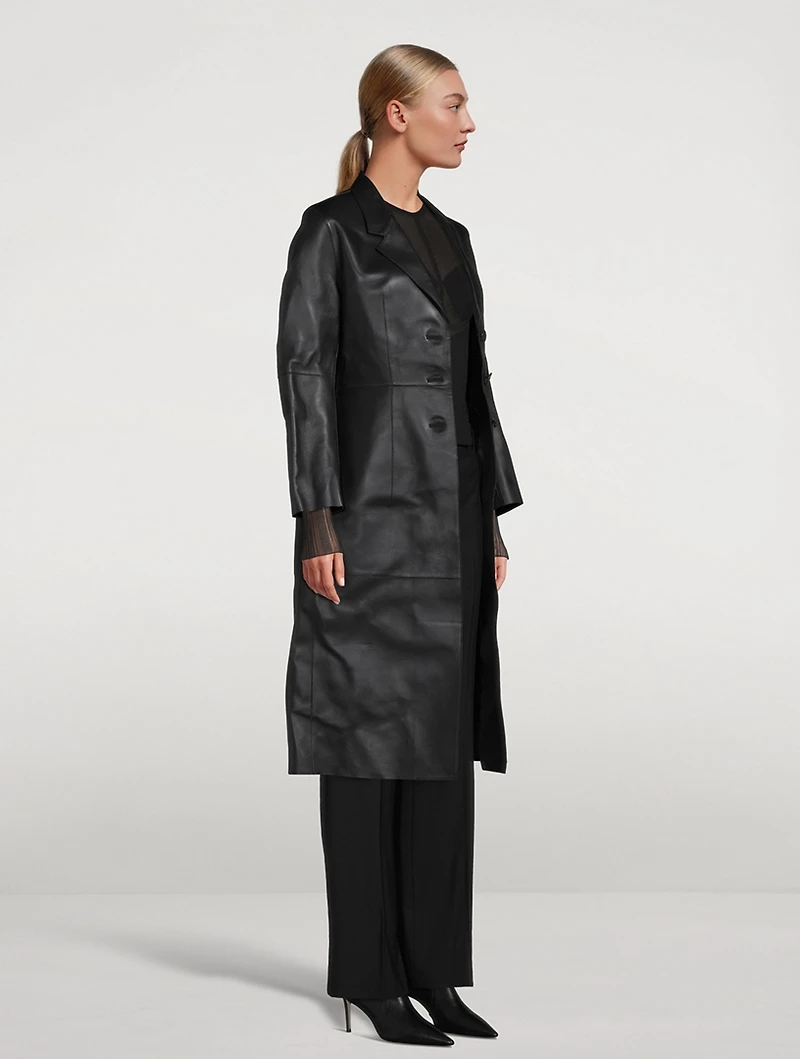 Slim Leather Coat