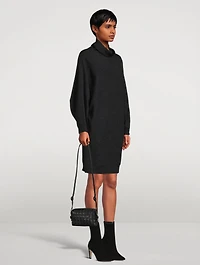 Draped Cashmere Turtleneck Dress