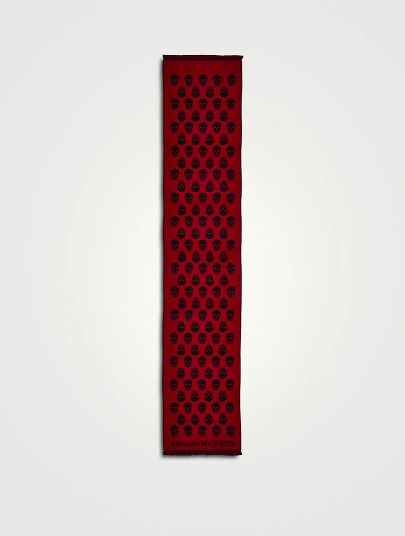 Upside Down Skull Wool Scarf