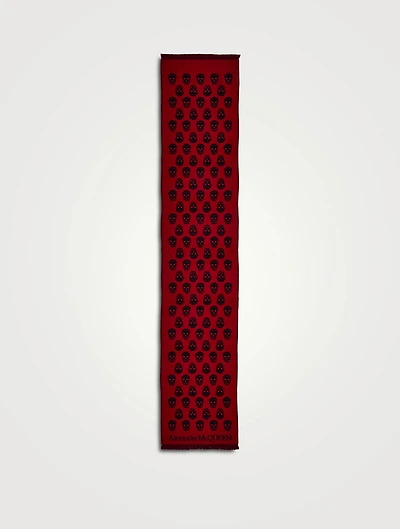 Upside Down Skull Wool Scarf