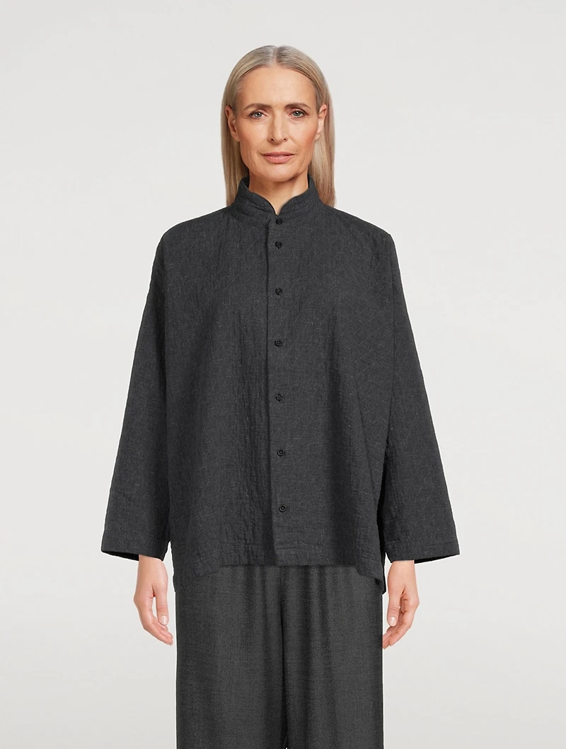 Stand Collar A-Line Shirt