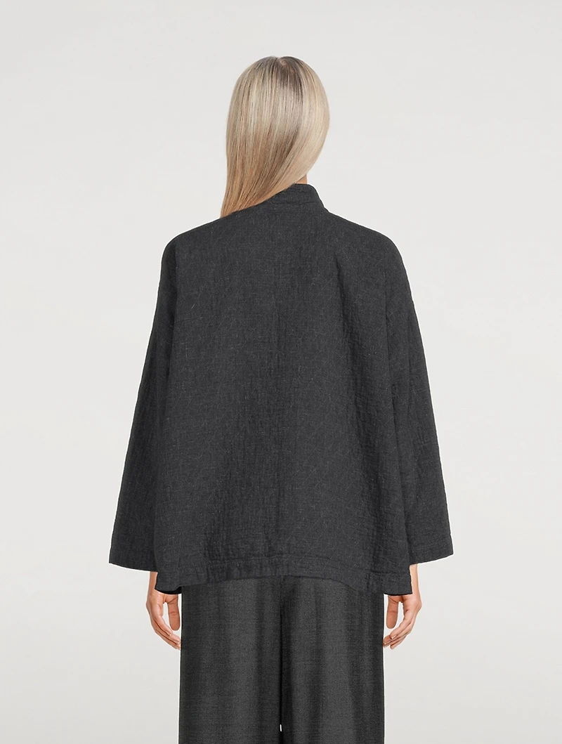 Stand Collar A-Line Shirt