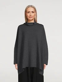 Ribbed Cashmere Funnelneck Sweater