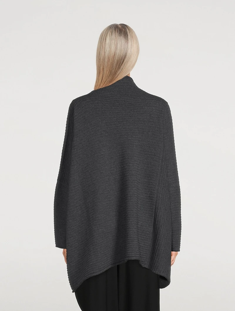 Ribbed Cashmere Funnelneck Sweater