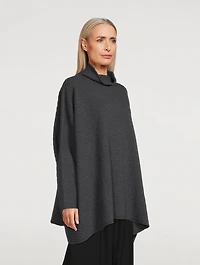Ribbed Cashmere Funnelneck Sweater