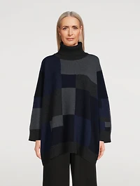Geometric Jacquard Cashmere Turtleneck Sweater